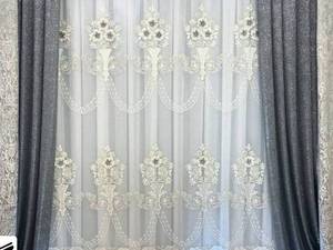 پرده پذیرایی مدل فلت گل برجسته