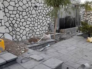 اجرای سنگ مالون رنگ روشن
