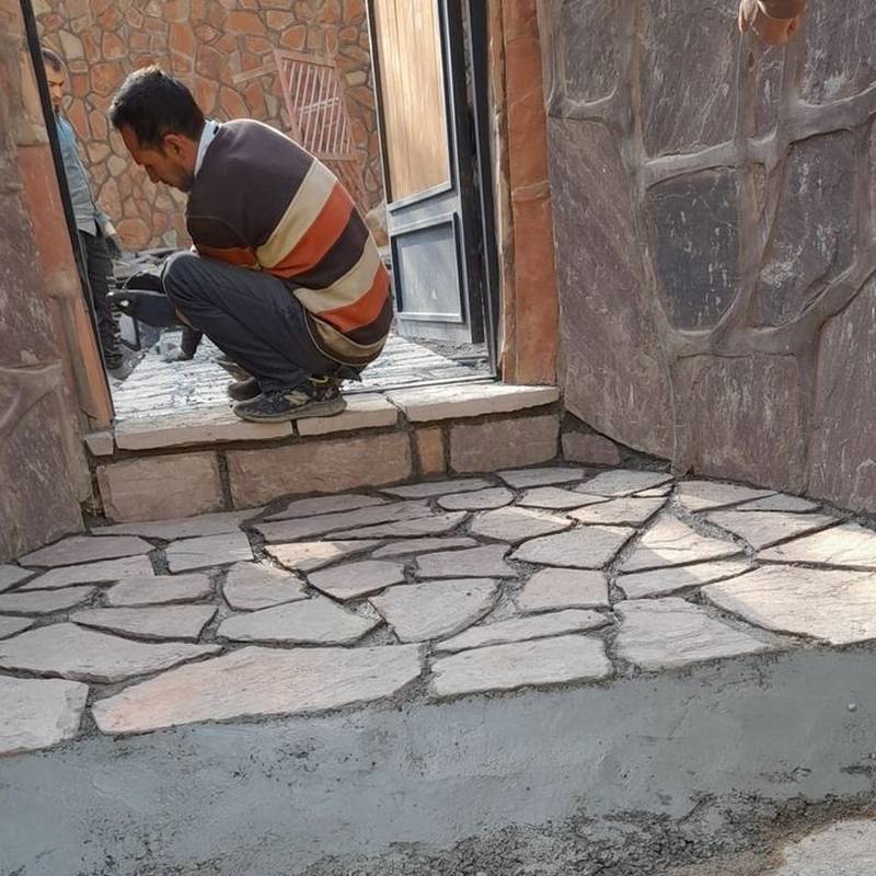 اجرای سنگ مالون کف چکوشی