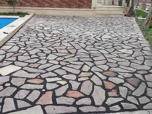 اجرای سنگ مالون برای کف حیاط