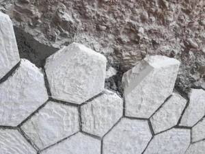 دیوار سنگ تخت بصورت برشی 