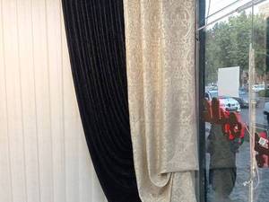 پرده طرح سکه ای و مخمل پتینه 