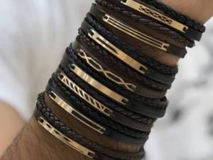 خرید مدل جدید دستبند چرم طلا مردانه در رشت