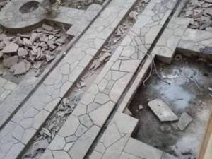 اجرای سنگ مالون ورقه کف فرزی 