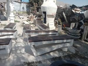 قیمت و خرید نیمکت بتنی طرح چوب