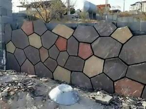 دیوار فرزی ورقه سنگ کوهی 