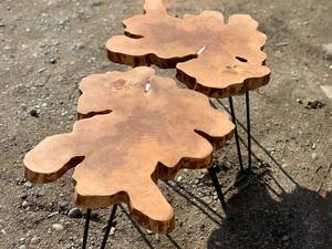 میز عسلی با پایه سنجاقی و پوشش روغن گیاهی