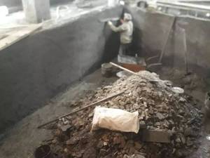 سیمان کاری ، آب بندی و نصب سرامیک استخر پروژه کردان کرج