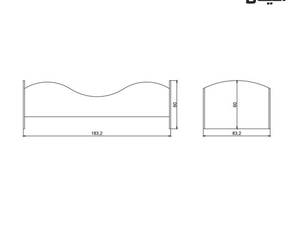 تخت خواب یکنفره اعیان مدل FH371 سایز 80x180 سانتی متر