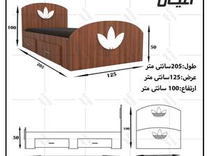 تخت خواب یک نفره اعیان  طرح اسپرت سایز 200×120 سانتی متر