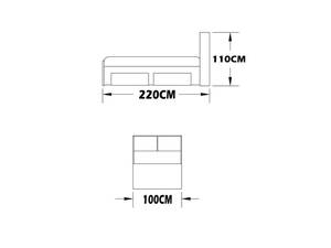 تخت خواب یکنفره اعیان مدل FH275 سایز 90x200 سانتی متر