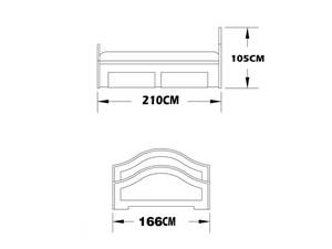 تخت خواب دو نفره اعیان مدل FH277 سایز 160x200 سانتی متر