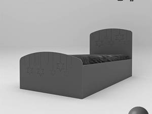 تخت خواب یکنفره اعیان مدل FH595 طرح ستاره سایز 90x200 سانتی متر