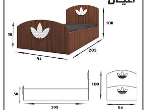 تخت خواب یک نفره اعیان مدل FH458 طرح اسپرت سایز 90x200 سانتی متر