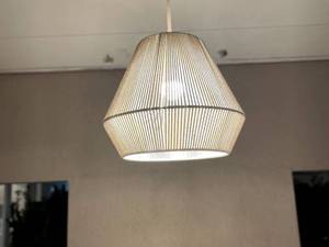 خرید لوستر حصیری با نخ مکرومه