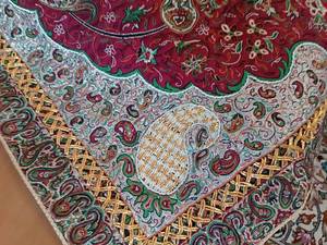 خرید رومیزی دور طلایی ترمه