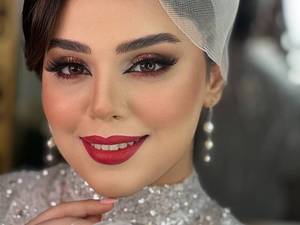 مدل میکاپ عرسو با رژ قرمز چالوس
