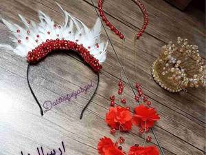 تاج پر وتل اویز و تاج رشته ای