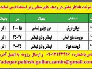 استخدام در شرکت یادگار پخش