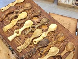 خرید قاشق قلبی و دفرمه چوبی