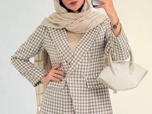 کت پاییزی چهار خونه ریز کد 18078