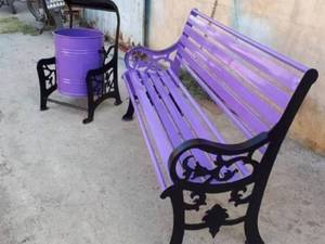 ست سطل زباله و نیمکت شهری