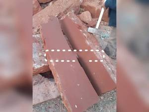 سنگ فرش باغی با سنگ ورقه‌ای در کرمان