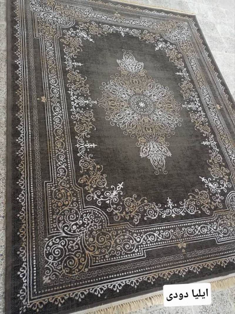 خرید فرش طرح دودی با زمینه خاکستری در کاشان