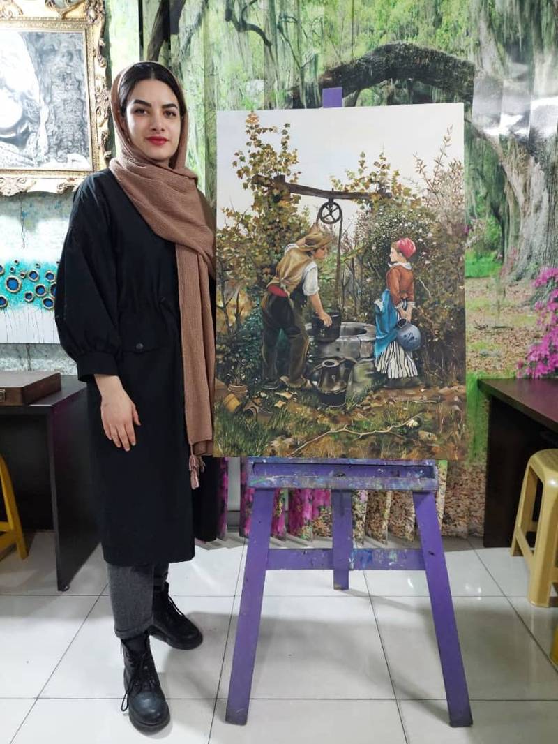 آموزش رنگ روغن روی بوم در شمشیری تهران
