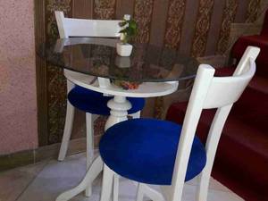 میز غذاخوری لهستانی4نفره/انتخاب رنگ چوب و پارچه به سلیقه مشتری