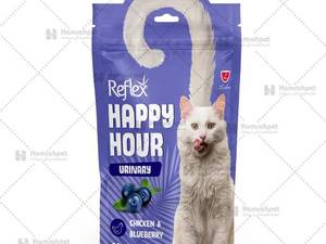تشویقی تقویت کننده استخوان گربه رفلکس با طعم سالمون و کرن‌بری Reflex Happy Hour Healthy Bones وزن 60 گرم