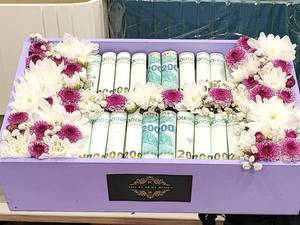 سفارش فوری باکس گل با اسکناس در آمل