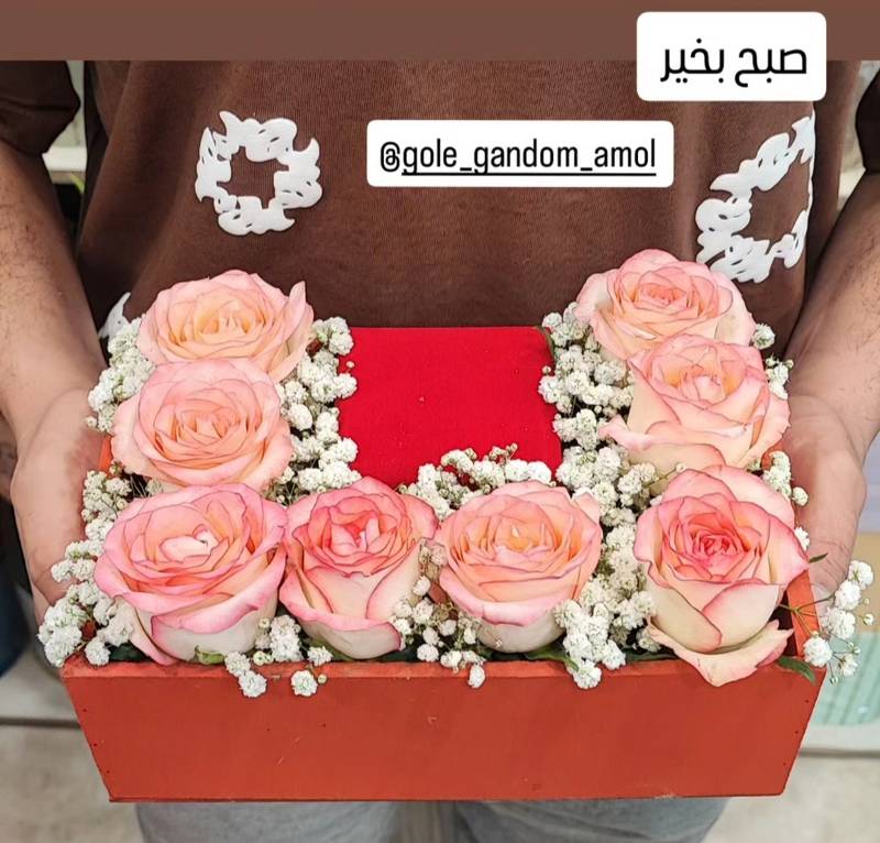 سفارش باکس گل رز با طراحی خاص در آمل