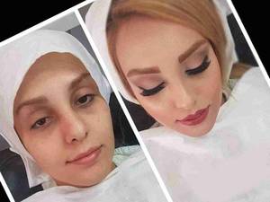 انجام میکاپ صورت عروس