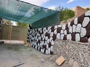نمای سنگ و چوب