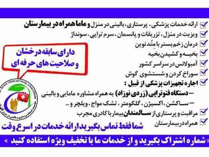 ارائه خدمات پزشکی، پرستاری، اجاره تجهیزات پزشکی و ..