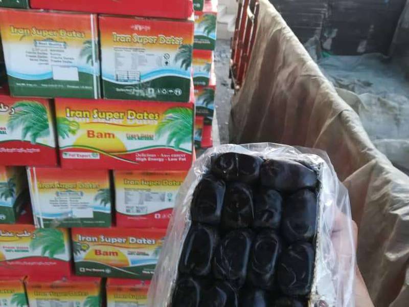 خرمای تازه بسته بندی شده اماده تحویل در بم