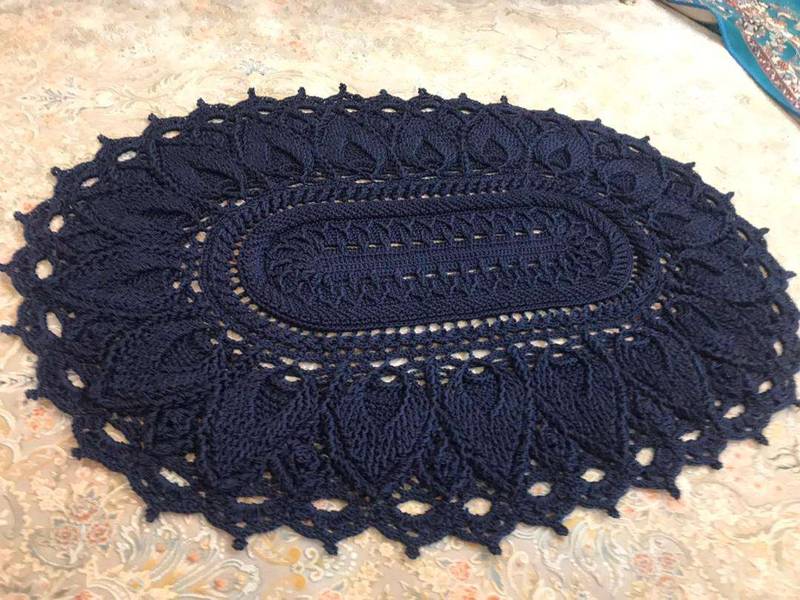 فرشینه ۱/۵ متری اولیتا بیضی بافته شده در شیراز