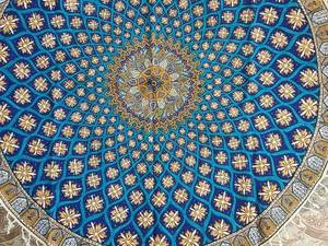 رومیزی و سفره قلمکار طرح شیخ لطف الله دایره