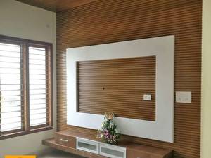 طراحی و اجرای تی وی روم چوبی TV ROOM