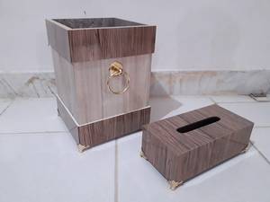 ست سطل زباله و جا دستمال کاغذی