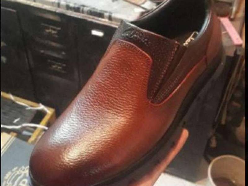 کفش دست دوزو تمام چرم با کفی طبی