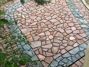 اجرای سنگ ورقه ای چکوشی کف