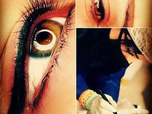 اجرای خط چشم در آکادمی حوریه قرطاسی