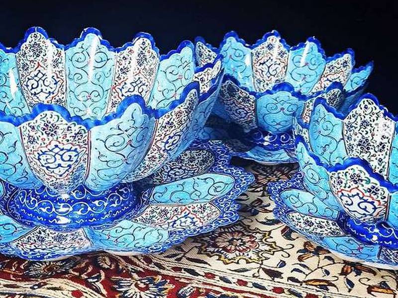 سرویس ۶ پارچه مینا کاری در اصفهان