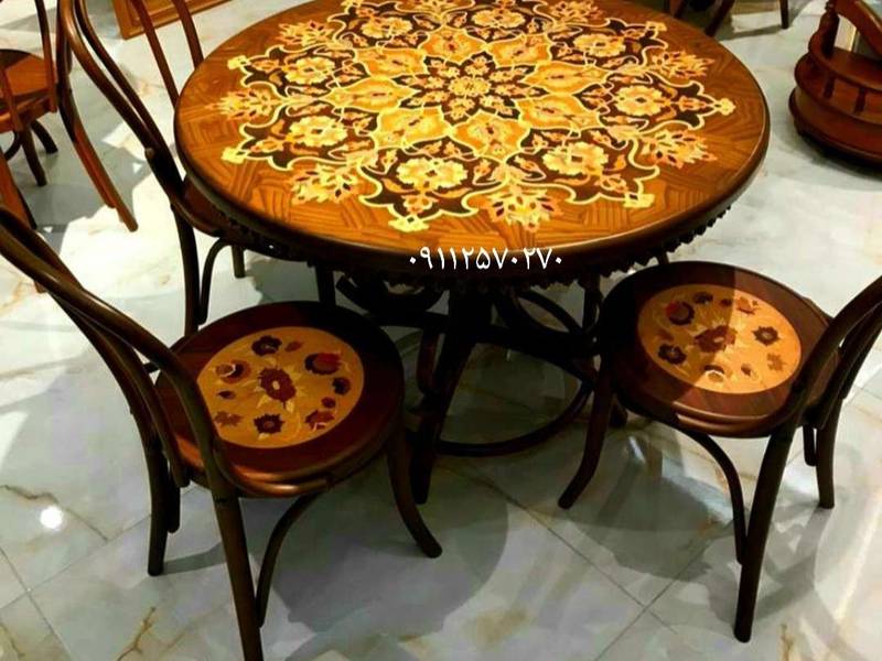میز صندلی گردون معرق