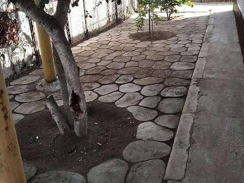 شابلون طرح سنگی برای باغچه