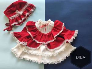 پیراهن و کلاه دخترونه چیندار