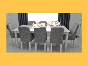 میزوصندلی مدل مرینوس پشت دوخت و پایه خراطی شده
