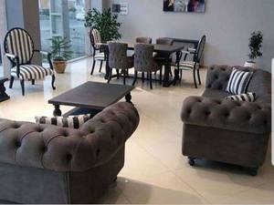 مبل راحتی مدل چستر ایتالیایی دسته چوبی کلاسیک